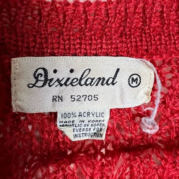 CLEARANCE! Red Vintage S/S Open Knit Sweater Size M EUC - Picture 5 of 5